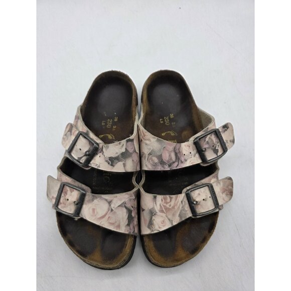 Papillio Sandals Shoes Womens Size 36 Floral Double Strap Birkenstock Cork Slide - Picture 3 of 9